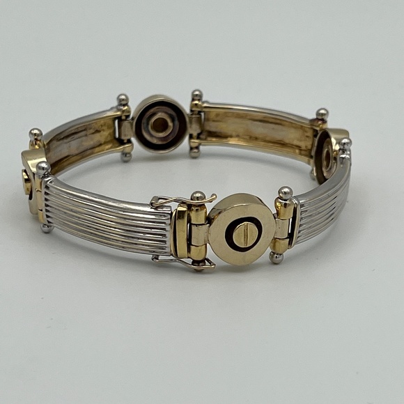 ❤️❤️ SOLD ❤️❤️ 14K Solid Gold 47.88g 8" Long Bracelet Custom Made TwoTone - Picture 4 of 17